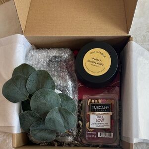 “Strike A Match Valentine”. Vanilla Sandalwood Candle and Wax Melts Set